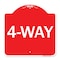 Signmission Designer Series Sign-4-Way, Red & White Aluminum Architectural Sign, 18" x 18", RW-1818-24374 A-DES-RW-1818-24374 - alternate 1